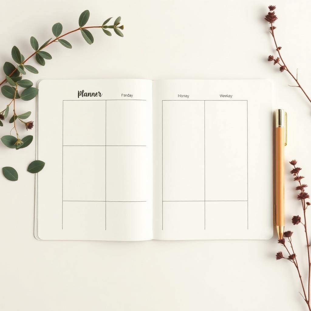 Página de planner semanal minimalista